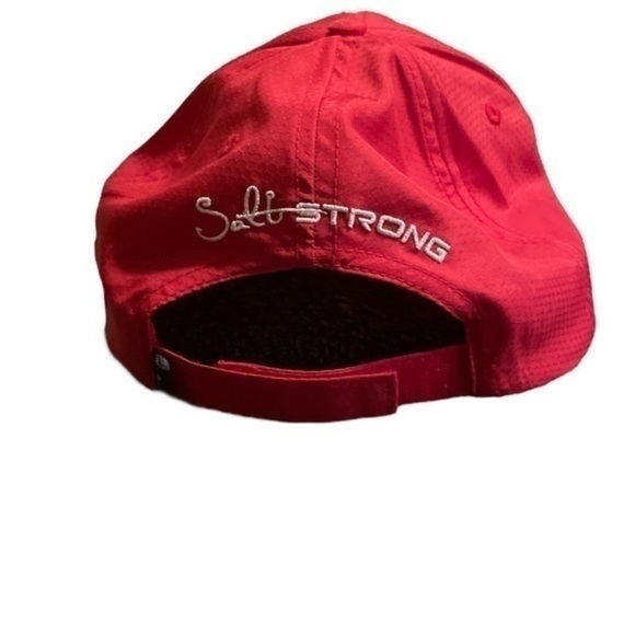 Salt Strong Lightweight Fishing Red & White Embroidery Hat Cap HTF​​​ - Picture 2 of 3